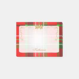 Rote, grüne Weihnachtssterne Personalisiert Post-it Klebezettel