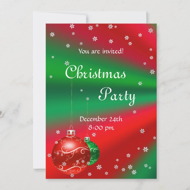 Rote Grüne Weihnachtszeit-Party Einladung (Vorderseite)