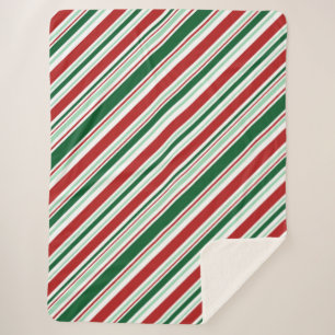 Rote, grüne, weiße Weihnachtscreme Sherpadecke