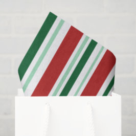 Rote, grüne, weiße Weihnachtsstreifen Seidenpapier