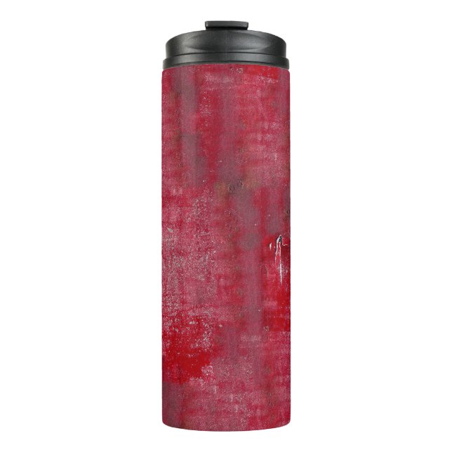 Rote Grunge Textur abstract,alt,art,background, Thermosbecher (Vorderseite)