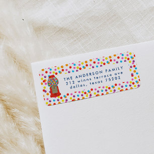 Rote Gumball-Rücksendeadresse