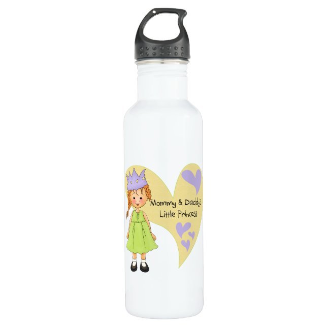 Rote Haar-Mama und die Prinzessin des Vatis Trinkflasche (Vorderseite)