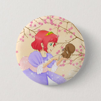 Rote Haar Prinzessin und Eichhörnchenknopf Button