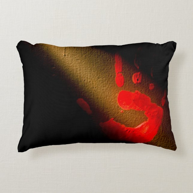Rote Hand drucken Dekokissen (Vorderseite)