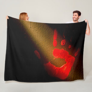 Rote Hand Fleecedecke