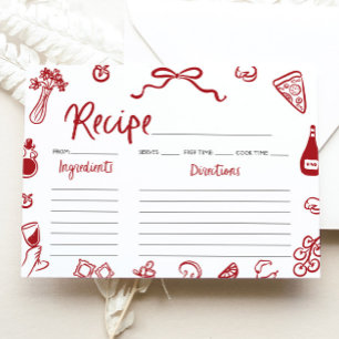 Rote Hand Italienisches Brautparty Rezept Karte