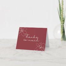 Rote handgezeichnete Wildblume "Vielen Dank"