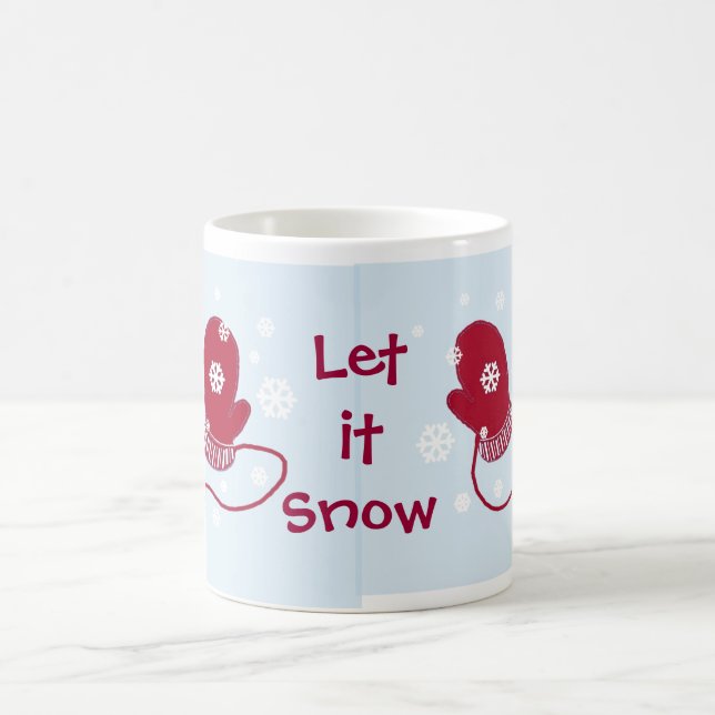 Rote Handschuhe - Lass es schneien Kaffeetasse (Mittel)