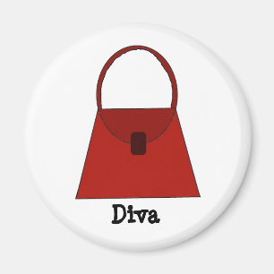 Rote Handtasche - Diva Magnet
