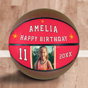 Rote Happy Birthday Sterne Spieler Foto Basketball