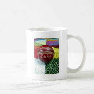 Rote-Hart-Ball-Ruhm-Cricket-Kunst-Mug-Coaster-Küch Kaffeetasse