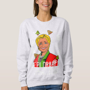 Rote hässliche Weihnachtsstrickjacke Hillary Sweatshirt