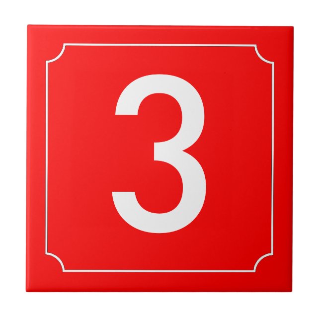 Rote Hausnummer Fliese (Vorderseite)