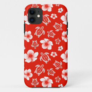Rote Hawaiianische Schildkröten und Hibiskus Case-Mate iPhone Hülle
