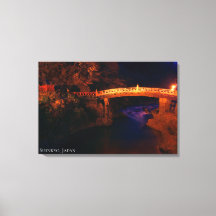 Rote Heilige Brücke Fluss Nacht Japan Foto