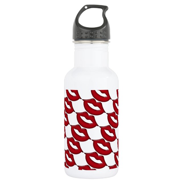 Rote heiße Lippen Trinkflasche (Vorderseite)