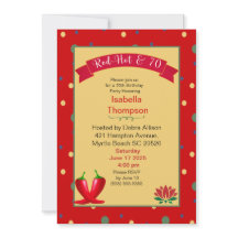 Rote heiße Paprikaschoten 70. Geburtstag Einladung