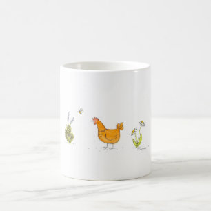 Rote Henne im Garten Kaffeetasse