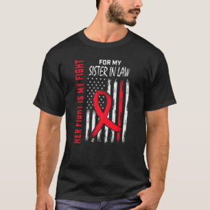 Rote Her Fight Schwägerin Herzkrankheit Bewusstsei T-Shirt
