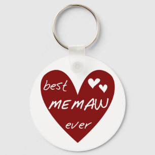Rote Herz Best Memaw Ever T-Shirts und Geschenke Schlüsselanhänger