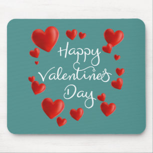 Rote Herz-glücklicher Valentinstag   Mousepad