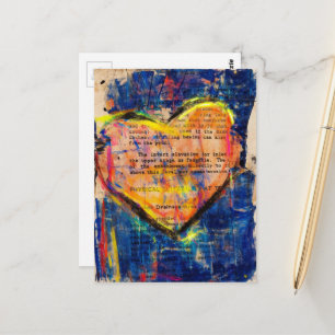 Rote-Herz-Mixed-Media-Collage Postkarte