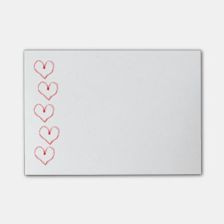 Rote Herz-Post-Itanmerkungen Post-it Klebezettel