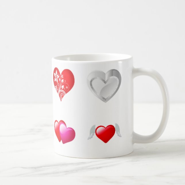 Rote Herz-Tasse Kaffeetasse (Rechts)