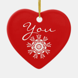 Rote Herz-Weihnachtsheirat-Antrag-Dekoration Keramik Ornament
