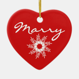 Rote Herz-Weihnachtsheirat-Antrag-Dekoration Keramik Ornament