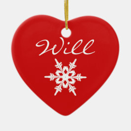 Rote Herz-Weihnachtsheirat-Antrag-Dekoration Keramikornament