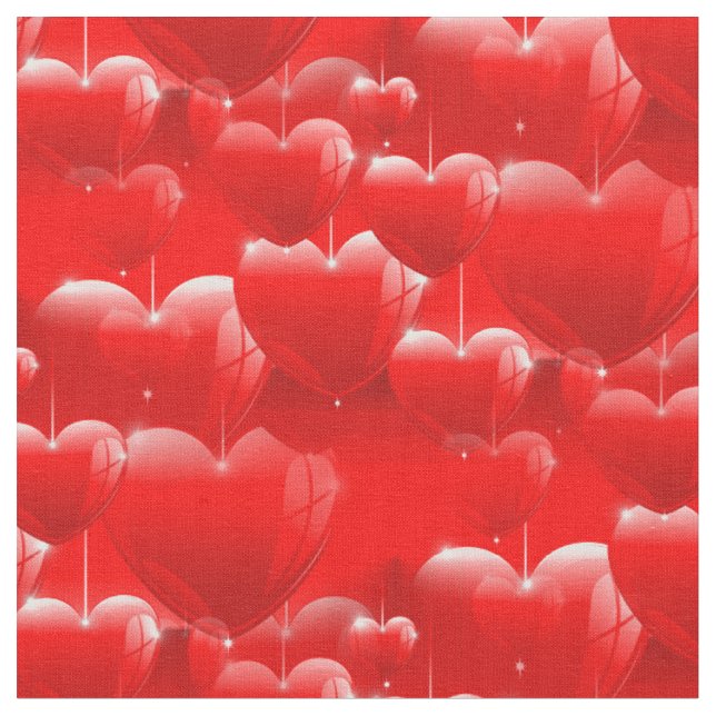 rote Herzballons Stoff (Nahaufnahme)