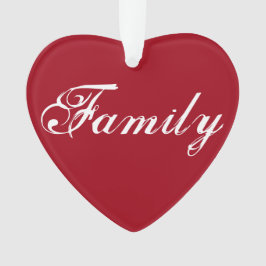 Rote Herzdekoration "Familie" Ornament