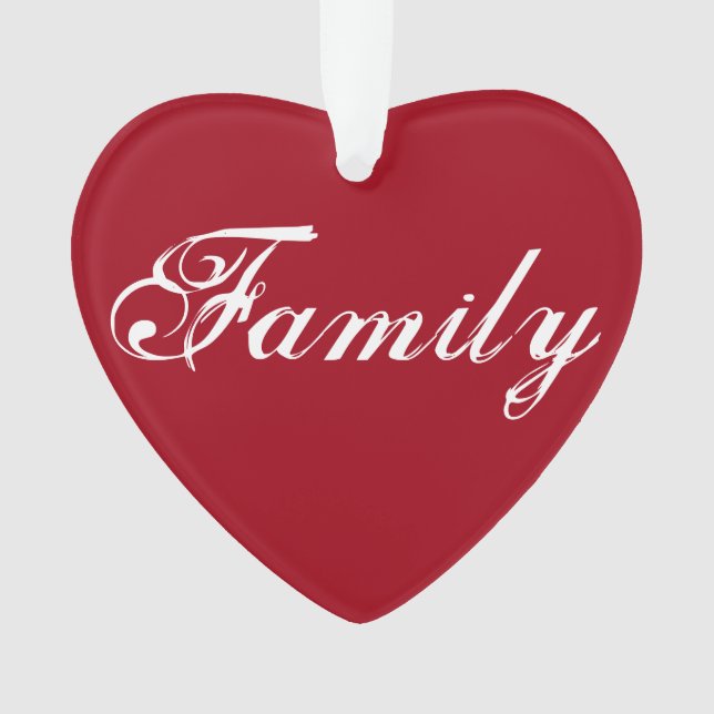 Rote Herzdekoration "Familie" Ornament (Vorderseite)