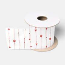 Rote Herzen auf Ribbons Nahtloses Muster Valentine