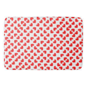 Rote Herzen Badematte
