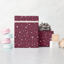 Rote Herzen Bordeaux PapierGeschenk ,Valentinstag