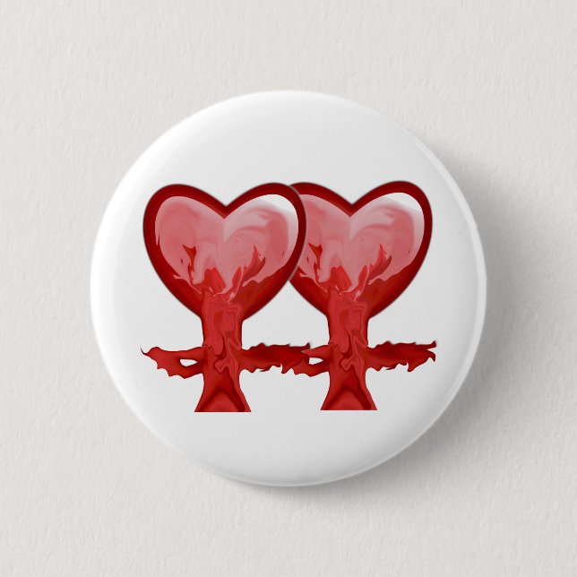 Rote Herzen Button (Vorderseite)