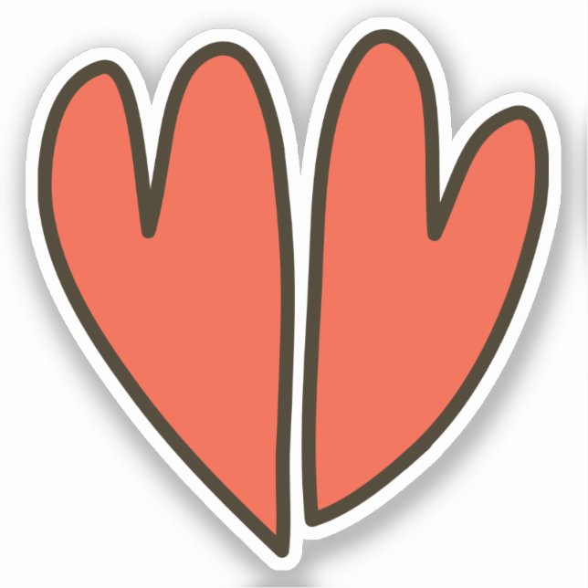 Rote Herzen Clipart Custom-Cut Vinyl Sticker (Vorderseite)