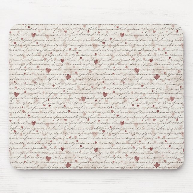 Rote Herzen Creme Mousepad (Vorne)