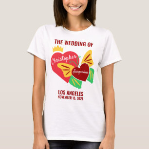 Rote Herzen, Eleganter Schmetterling T-Shirt