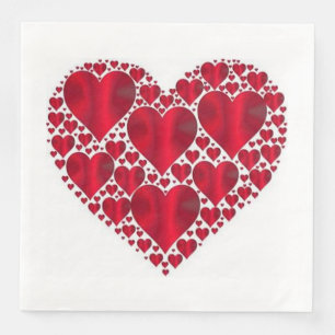 ROTE HERZEN FÜR DEN VALENTINSTAG SERVIETTE