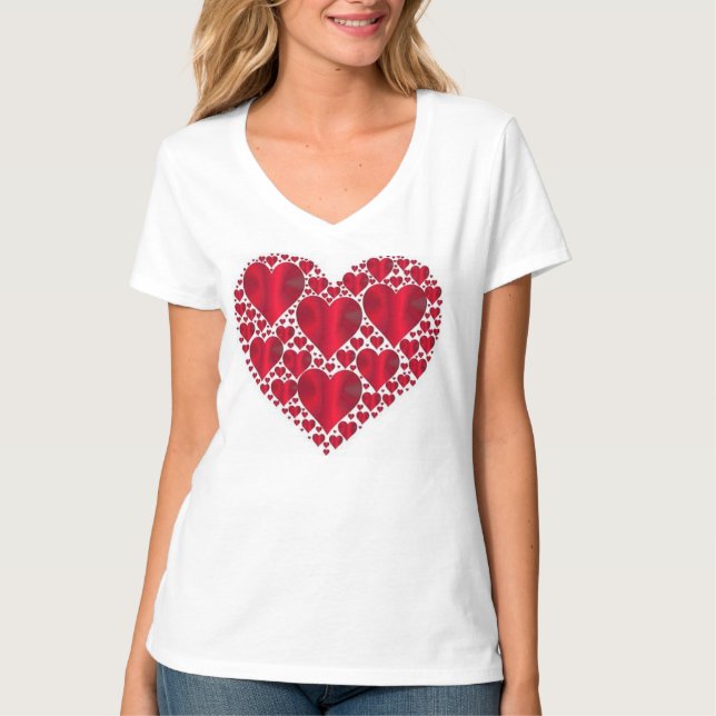 ROTE HERZEN FÜR DEN VALENTINTAG T-Shirt (Vorderseite)