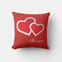 Rote Herzen für Sie ... Throw-Pillow personalisier