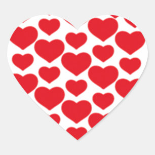 Rote Herzen für Valentine - Herz-Aufkleber