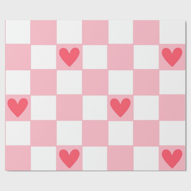 Rote Herzen Geschenkpapier (Flach)