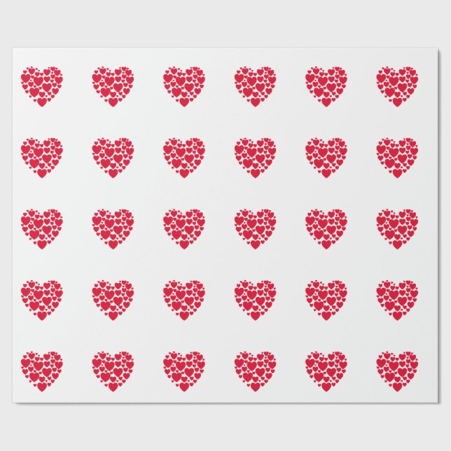 Rote Herzen Geschenkpapier (Saum)