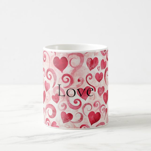 Rote Herzen Liebe Kaffeetasse (Mittel)