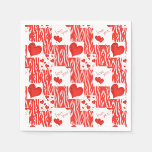 Rote Herzen, Liebe. Serviette